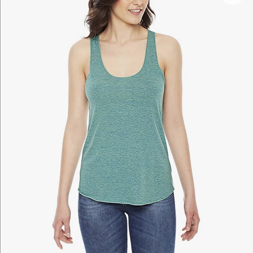 Tri Evergreen & Tri Lemon American Apparel Tri-Blend Sleeveless Racerback Tank - Picture 4 of 12